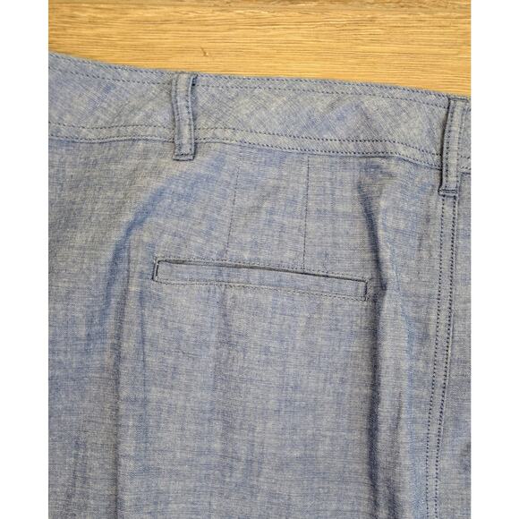 Talbots Miniskirt 20W Chambray Blue Cotton Preppy Pockets Summer Beach Coastal - Picture 6 of 9